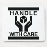 Handle With Care Basic Black Logo Mouse Pad