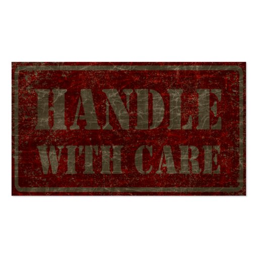 handle with care business cards (front side)