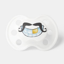 Handlebar Mustache & Shiny Gold Tooth pacifiers