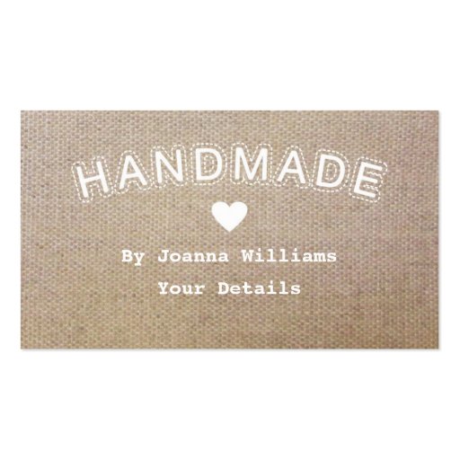 Handmade Burlap Hessian Craft Business Tags 1 Business Card (front side)