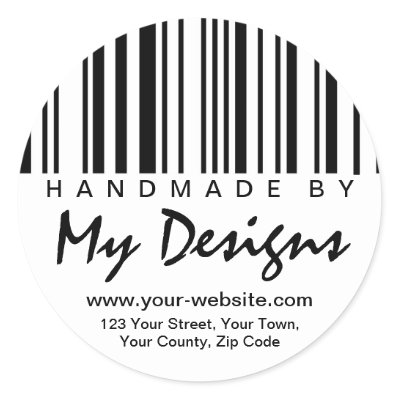 barcode label sticker. Handmade By Barcode Label