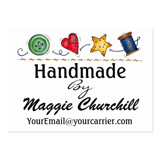 "Handmade By" - SRF Business Card Template (back side)