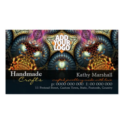 Handmade Crafts Jewellery Art w/ Logo Business car Business Card Templates (front side)