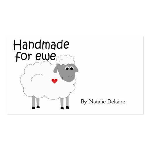 Handmade for Ewe hangtag/ flat giftcard Business Cards (front side)