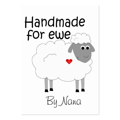 Handmade for Ewe - hangtag/ flat giftcard Business Card Templates (front side)