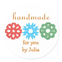 "Handmade" holiday gift label stickers by KarateKatGraphics "Handmade" holiday gift label stickers
