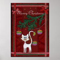 Handmade Kitty Jingle Merry Christmas Posters