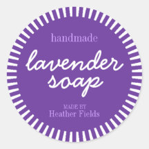 Handmade Lavender Soap Round Label Template Round Stickers