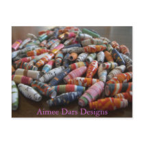 Handmade Paper Beads Post Cards