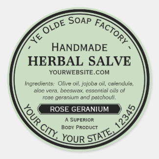 Handmade Round Salve Lotion Labels Old Fashioned