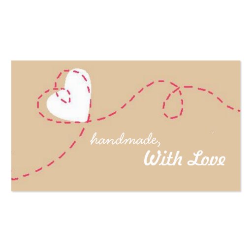 Handmade with love business card template (back side)