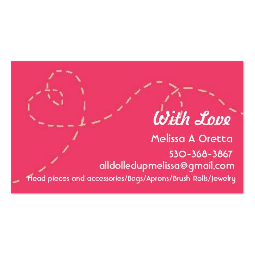 Handmade with love business card template (front side)