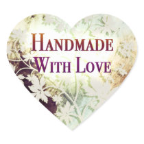 Handmade With Love heart stickers (naturals) stickers
