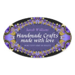 Handmade with Love Purple Gold Label Sticker Handmade with Love Purple Gold Label Sticker
