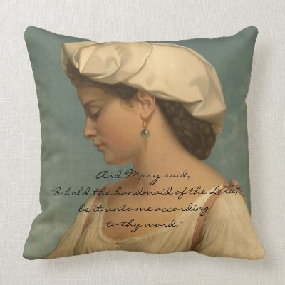 HANDMAID OF THE LORD PILLOWS by spillpeace