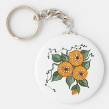 Handpainted Blossoms Key Chains