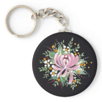 Handpainted Chrysanthemum Keychain