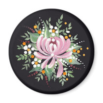 Handpainted Chrysanthemum Fridge Magnets