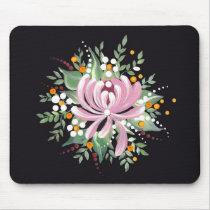 Handpainted Chrysanthemum Mouse Pad