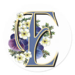 Handpainted Pansy IInitial - E Stickers
