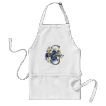 Handpainted Pansy Initial -  G Apron