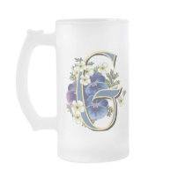 Handpainted Pansy Initial -  G Coffee Mug