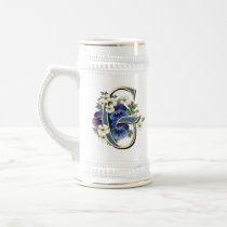 Handpainted Pansy Initial -  G Coffee Mugs