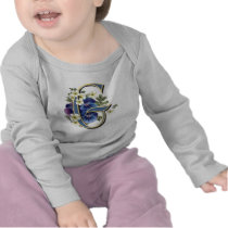 Handpainted Pansy Initial -  G Shirt