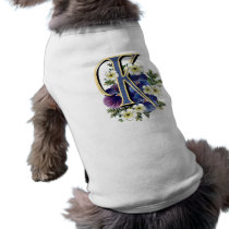 Handpainted Pansy Initial - K Dog T Shirt