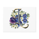 Handpainted Pansy Initial Monogram -  L Postcard