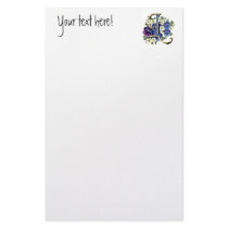 Handpainted Pansy Initial Monogram -  L Stationery