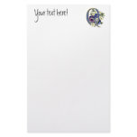 Handpainted Pansy Initial Monogram - Q Customized Stationery