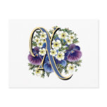 Handpainted Pansy Initial Monogram - X Postcards