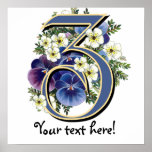 Handpainted Pansy Initial Monogram - Z posters
