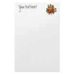 Handpainted Red Roses and Blossoms Personalized Stationery