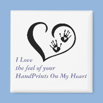 HandPrint On My Heart Magnet magnets