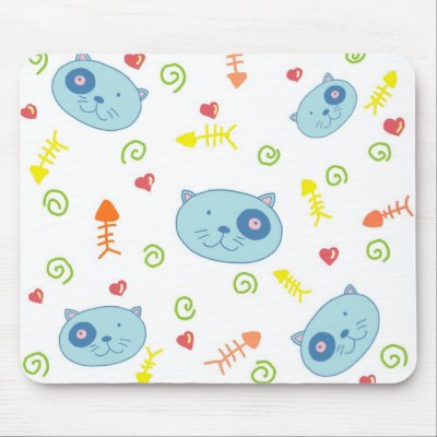 Handrawn Kitties Mousepad by MadHoppinKitty