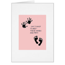 Hands and Feet Pink Greeting Cards
