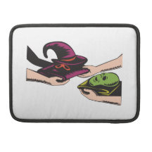 Hands Exchanging Halloween Mask Retro Sleeves For MacBook Pro