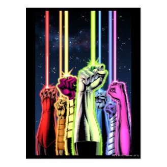 Hands in the air with rings -Color Post Card