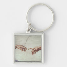 Hands of God and Adam Keychain