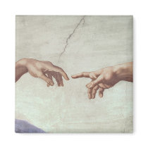 Hands of God and Adam Fridge Magnets
