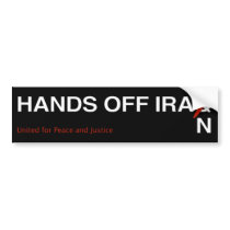 Hands Off Iran Bumper Sticker bumper stickers