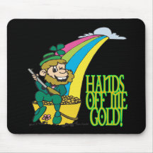 Hands Off Me Gold Mouse Pads
