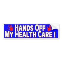Hands off my health care bumper sticker bumper stickers by VoiceArtist Hands off my health care bumper sticker bumper stickers