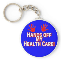 Hands Off My Health Care keychain