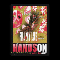 hands on with heart postcards