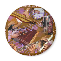 Hands That Make the Music ..Make Happiness (Brown) Fridge Magnets