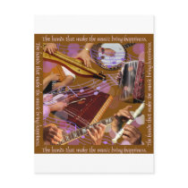 Hands That Make the Music ..Make Happiness (Brown) Post Card