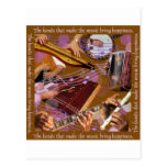 Hands That Make the Music ..Make Happiness (Brown) Post Card
